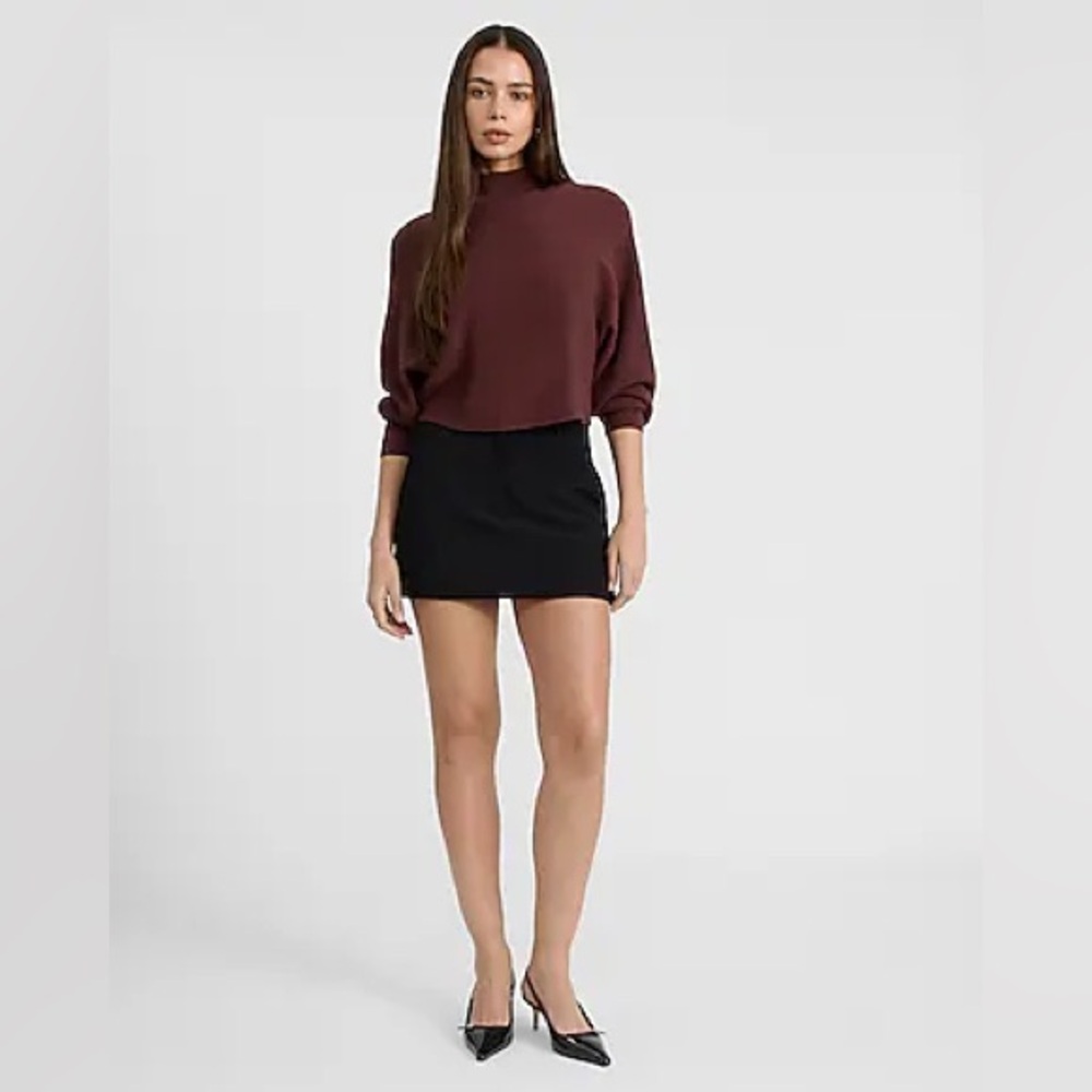 EUC Express size S Women's Burgundy FUNNEL NECK Sweater